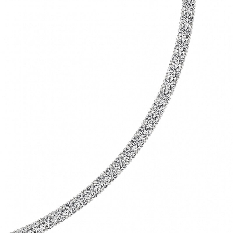 20CTW Round Shaped Lab Grown Diamond (F/VS) Necklace in 14K White Gold