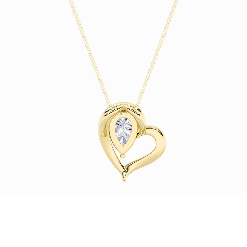 0.5CTW Pear Shaped Lab Grown Diamond (F/VS) Heart Pendant in 14K  White Gold