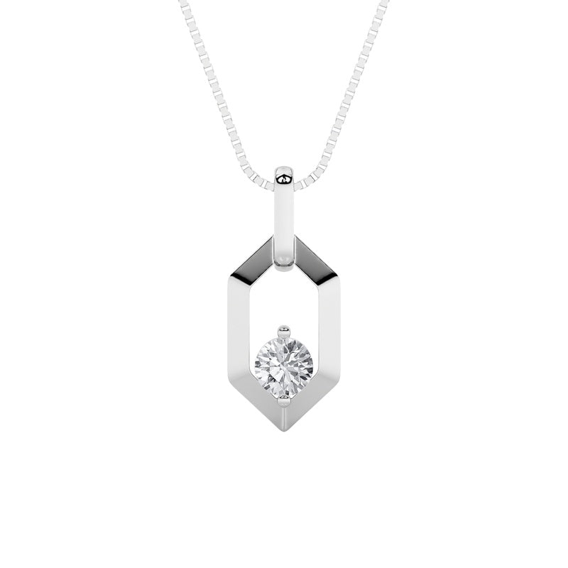 0.25CTW Round Shaped Lab Grown Diamond (F/VS) Fancy Pendant in 14K White Gold