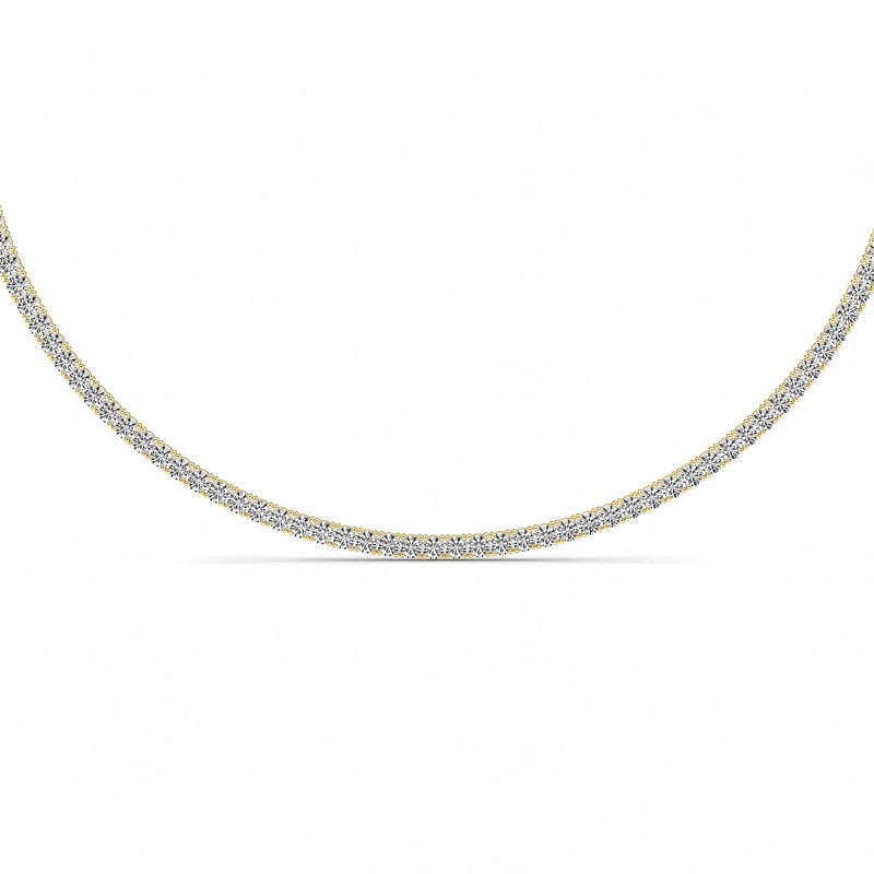 20CTW Round Shaped Lab Grown Diamond (F/VS) Necklace in 14K White Gold