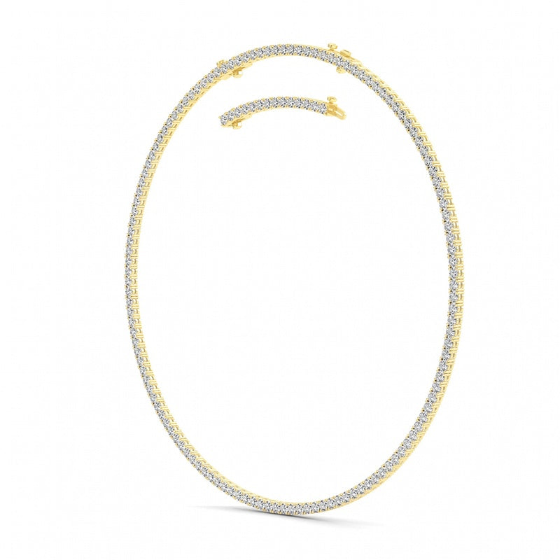 20CTW Round Shaped Lab Grown Diamond (F/VS) Necklace in 14K White Gold