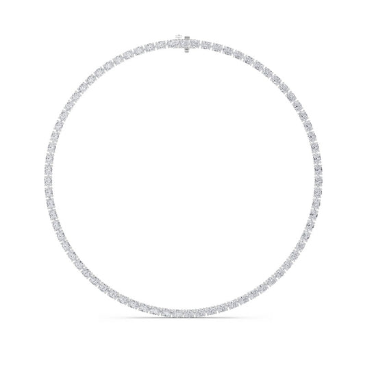 19CTW Oval Shaped Lab Grown Diamond Tennis Necklace in 14K Gold (F/VS)