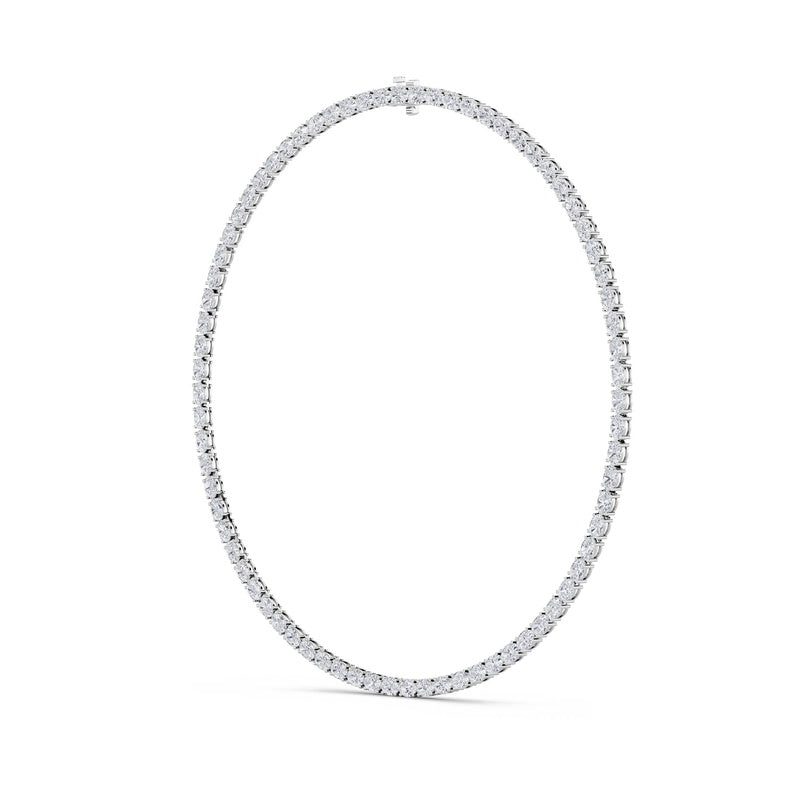 19CTW Oval Shaped Lab Grown Diamond Tennis Necklace in 14K Gold (F/VS)