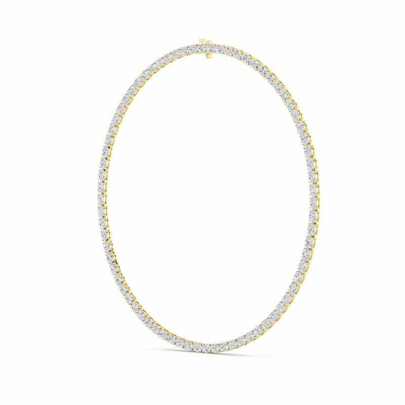 19CTW Oval Shaped Lab Grown Diamond Tennis Necklace in 14K Gold (F/VS)