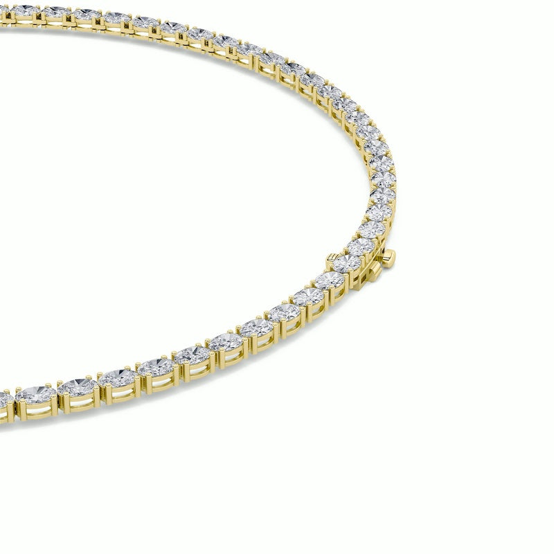 19CTW Oval Shaped Lab Grown Diamond Tennis Necklace in 14K Gold (F/VS)