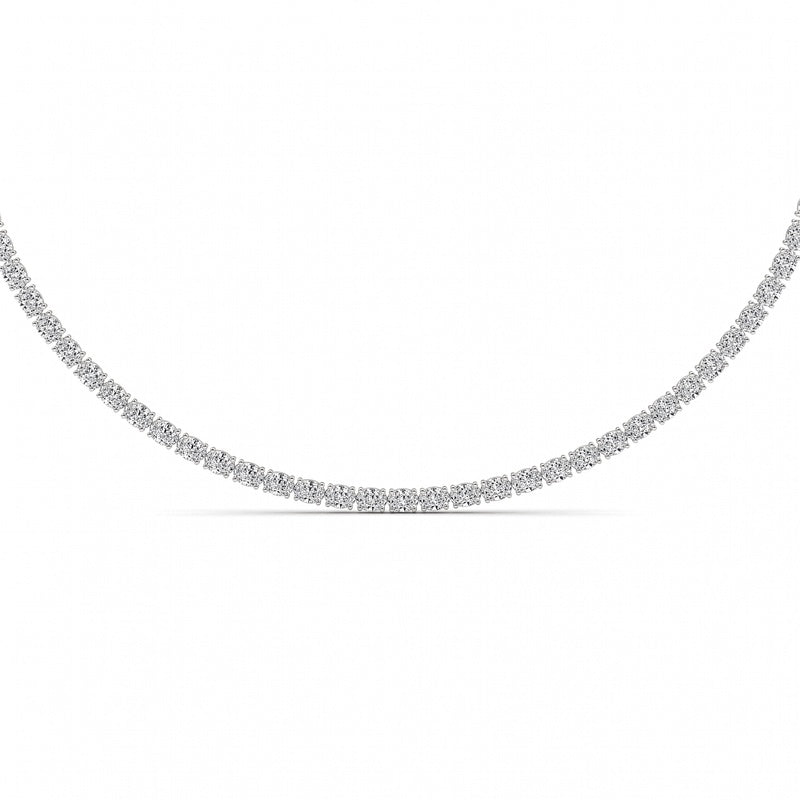 25CTW Oval Shaped Lab Grown Diamond Tennis Necklace in 14K Gold (F/VS)