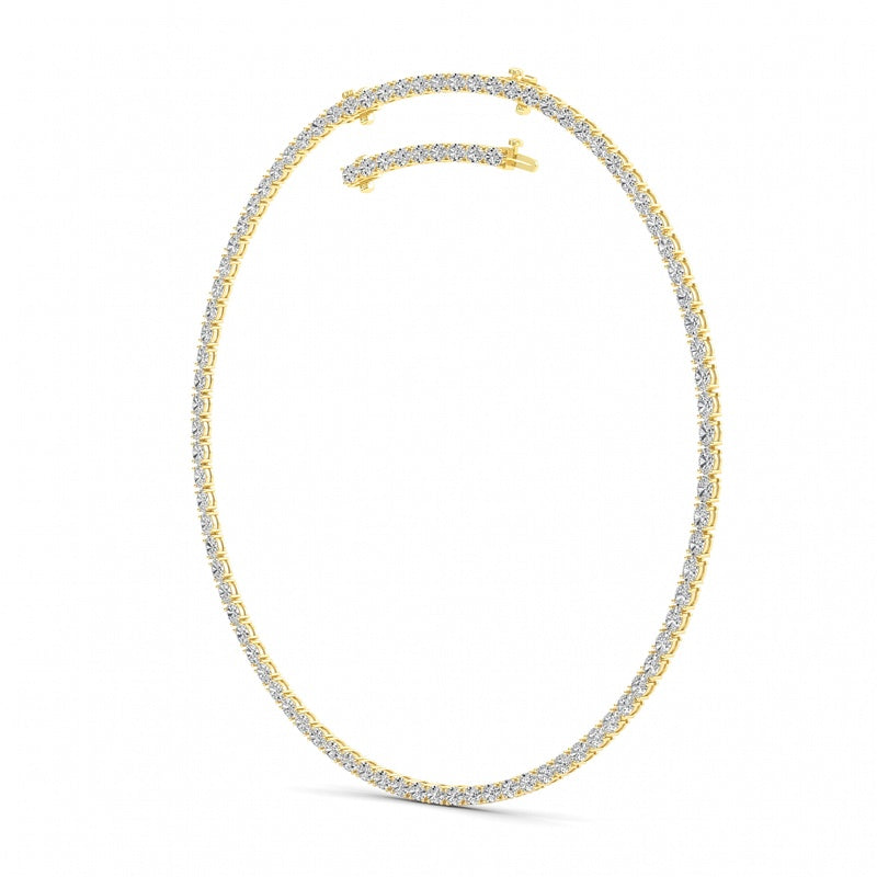 25CTW Oval Shaped Lab Grown Diamond Tennis Necklace in 14K Gold (F/VS)