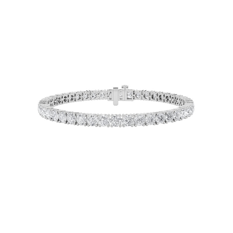 10CTW Round Shaped Lab Grown Diamond Tennis Bracelet in 14K Gold (F/VS)