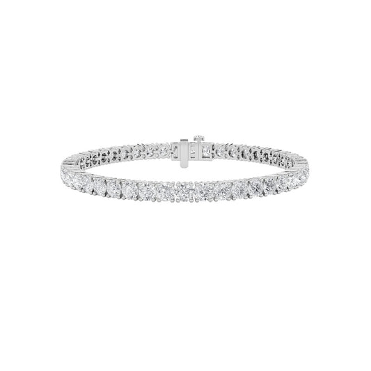 10CTW Round Shaped Lab Grown Diamond Tennis Bracelet in 14K Gold (F/VS)