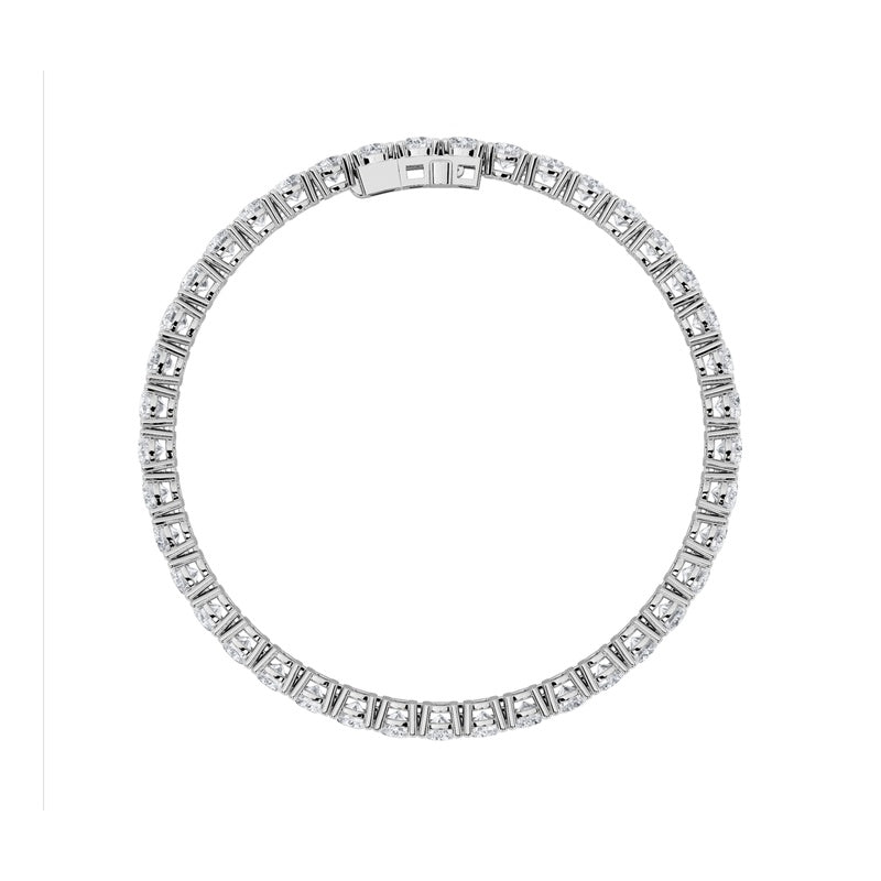 10CTW Round Shaped Lab Grown Diamond Tennis Bracelet in 14K Gold (F/VS)