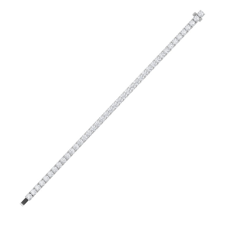 10CTW Round Shaped Lab Grown Diamond Tennis Bracelet in 14K Gold (F/VS)