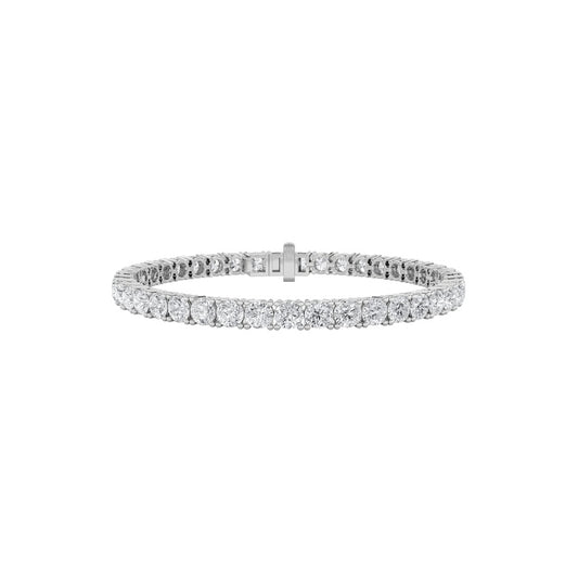 11CTW Round Shaped Lab Grown Diamond Tennis Bracelet in 14K Gold (F/VS)