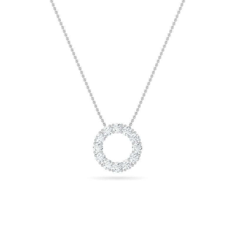 2CTW Round Shaped Lab Grown Diamond (F/VS) Circle Pendant in 14K Gold