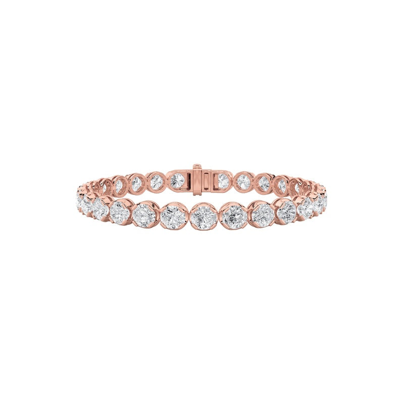 7CTW Round Shaped Lab Grown Diamond (F/VS)  Bracelet in 14K Gold