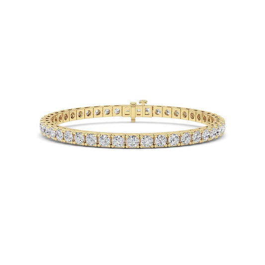 10CTW Round Shaped Lab Grown Diamond (F/VS) Bracelet in 14K Gold