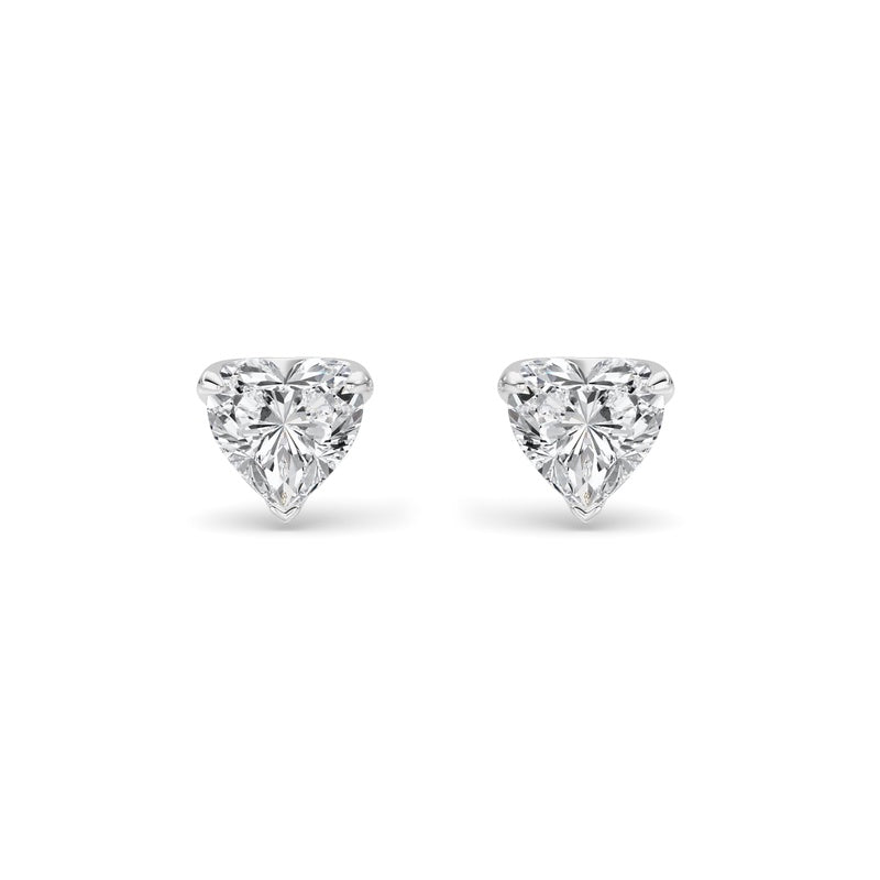 1CTW Heart Shaped Lab Grown Diamond (F/VS) Earring in Silver|14K White Gold