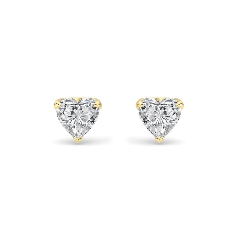 1CTW Heart Shaped Lab Grown Diamond (F/VS) Earring in Silver|14K White Gold