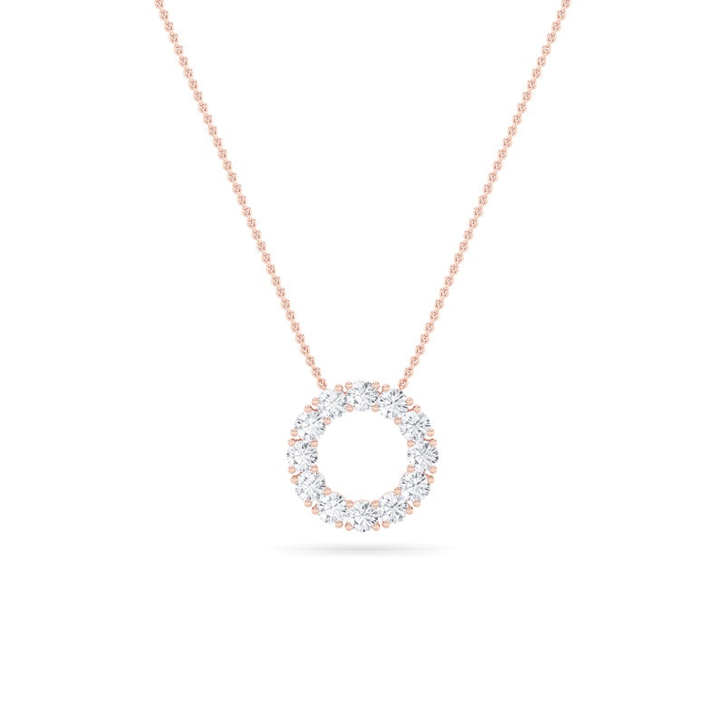 2CTW Round Shaped Lab Grown Diamond (F/VS) Circle Pendant in 14K Gold