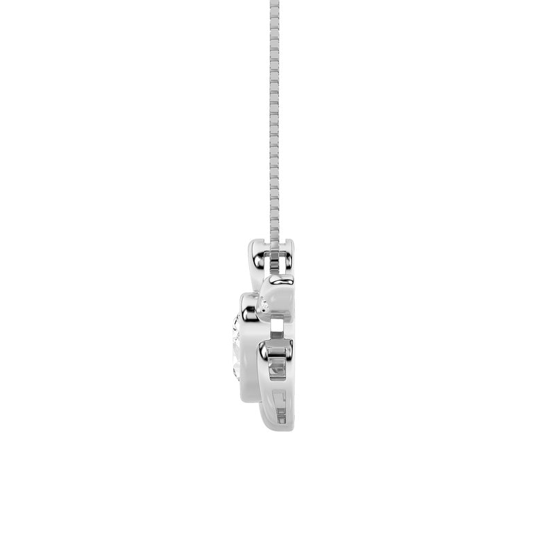 1.5CTW Oval Shaped Lab Grown Diamond (F/VS) Bezel Set Turtle Pendant in 14K Gold