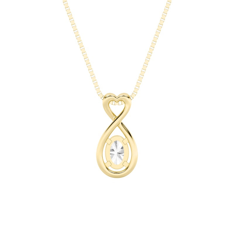 1CTW Oval Shaped Lab Grown Diamond (G/VS) Fancy Solitaire Pendant in 14K Gold