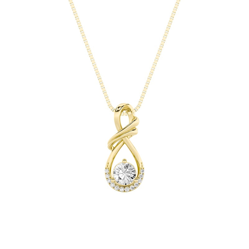 1CTW Round Shaped Lab Grown Diamond (F/VS) Solitaire Pendant in 14K Gold