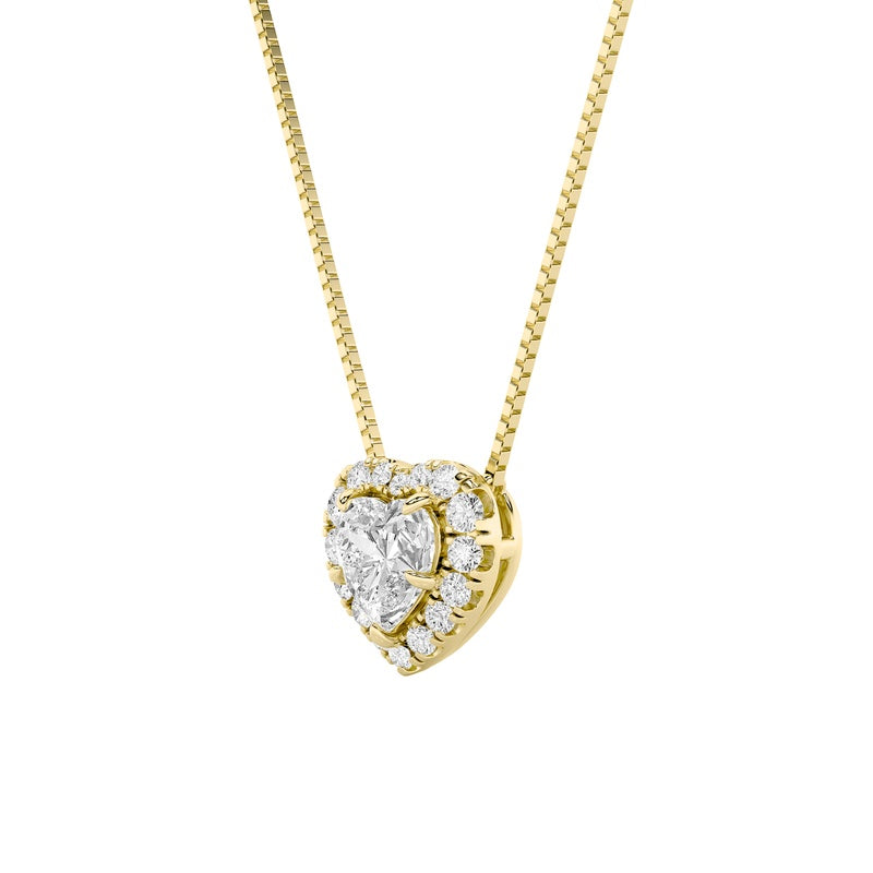1.25CTW Heart Shaped Lab Grown Diamond (F/VS) Heart Shaped Pendant in 14K Gold
