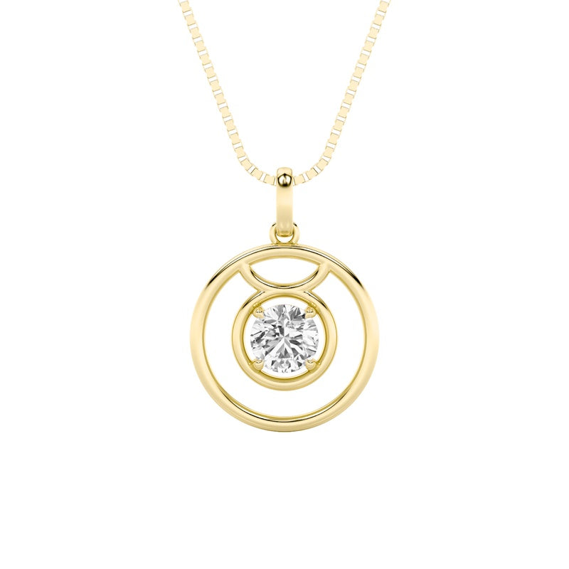 1CTW Round Shaped Lab Grown Diamond (F/VS) Zodiac Pendant in 14K Gold