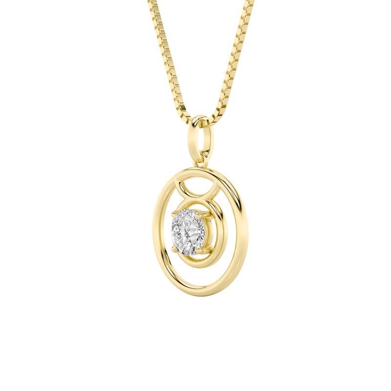 1CTW Round Shaped Lab Grown Diamond (F/VS) Zodiac Pendant in 14K Gold
