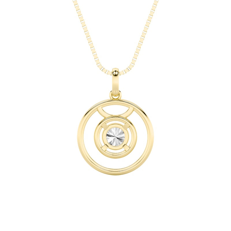 1CTW Round Shaped Lab Grown Diamond (F/VS) Zodiac Pendant in 14K Gold