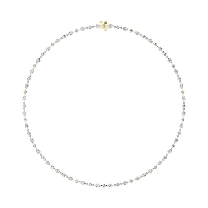 12CTW Pear Shaped Lab Grown Diamond (F/VS) Fashion Necklace in 14K Gold