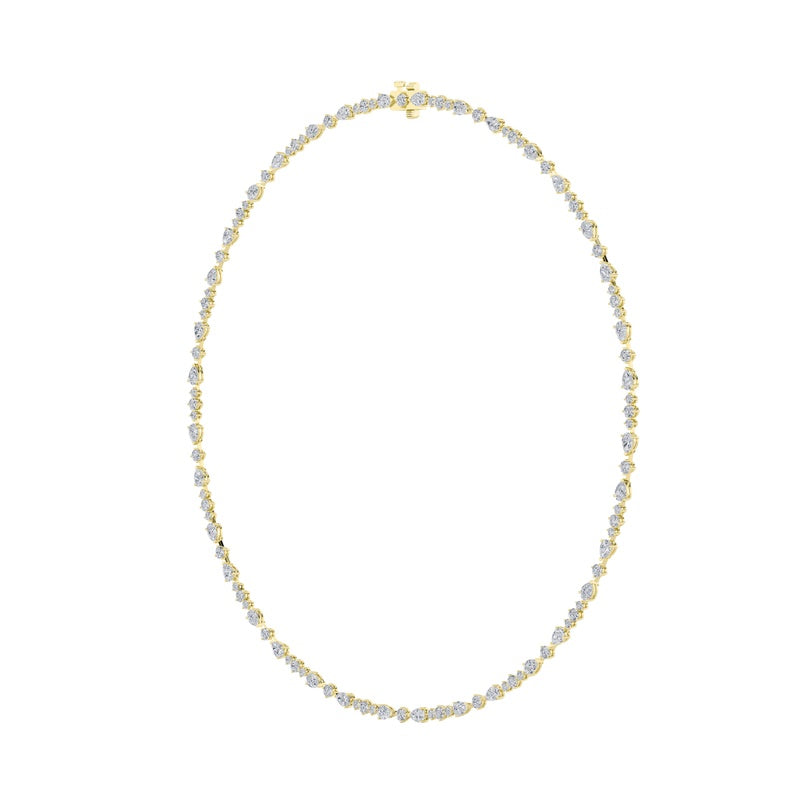 12CTW Pear Shaped Lab Grown Diamond (F/VS) Fashion Necklace in 14K Gold