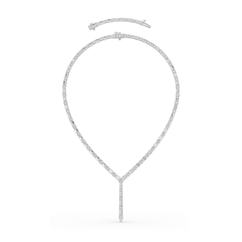 28CTW Mix Shaped Lab Grown Diamond Necklace in 14K Gold (F/VS)