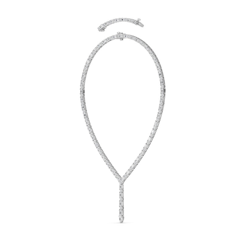 28CTW Mix Shaped Lab Grown Diamond Necklace in 14K Gold (F/VS)