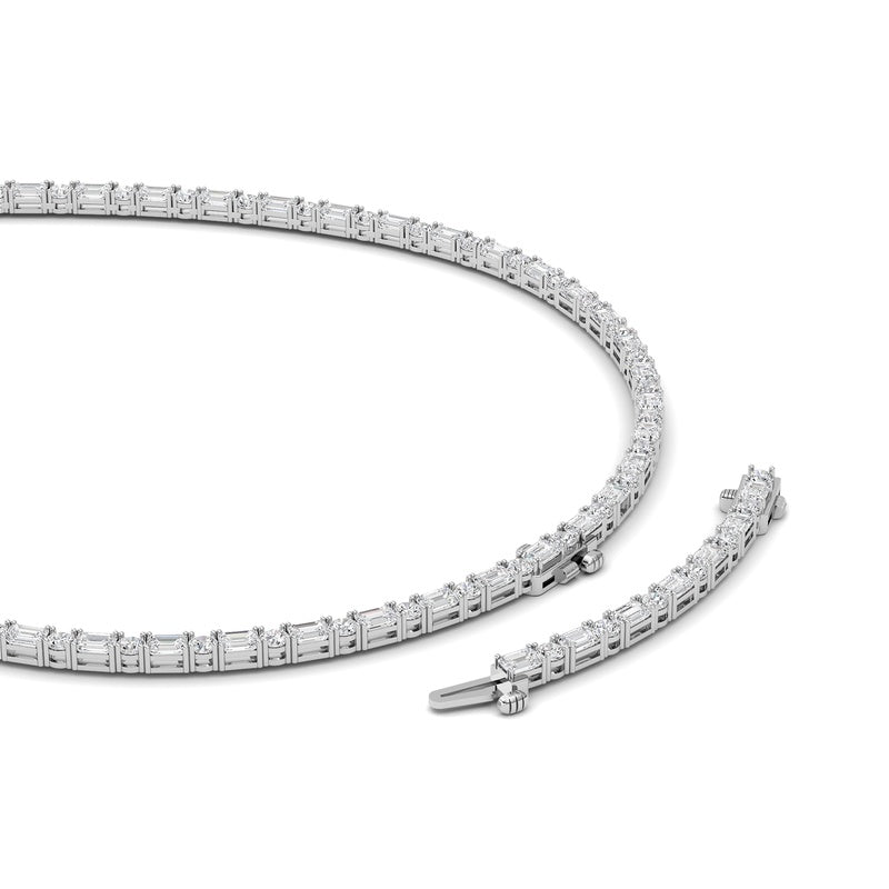 28CTW Mix Shaped Lab Grown Diamond Necklace in 14K Gold (F/VS)