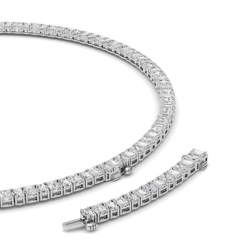 33CTW Emerald Lab Grown Diamond (F/VS ) Necklace in 14K Gold