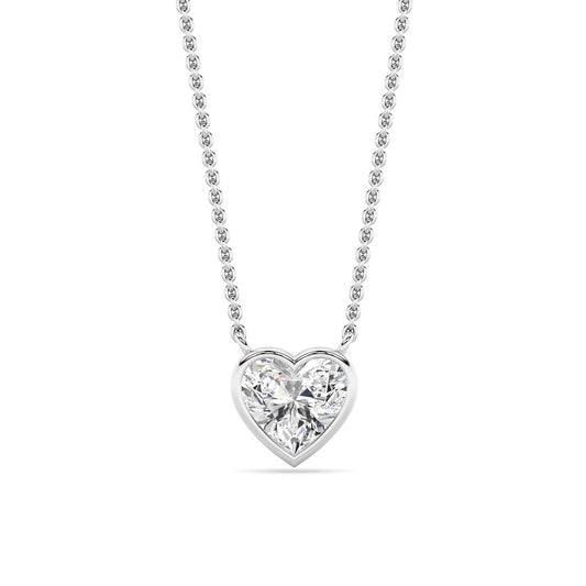 1CTW Heart Shape Lab Grown Diamond (F/VS ) Pendant Necklace in 14K Gold