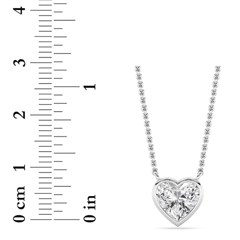1CTW Heart Shape Lab Grown Diamond (F/VS ) Pendant Necklace in 14K Gold
