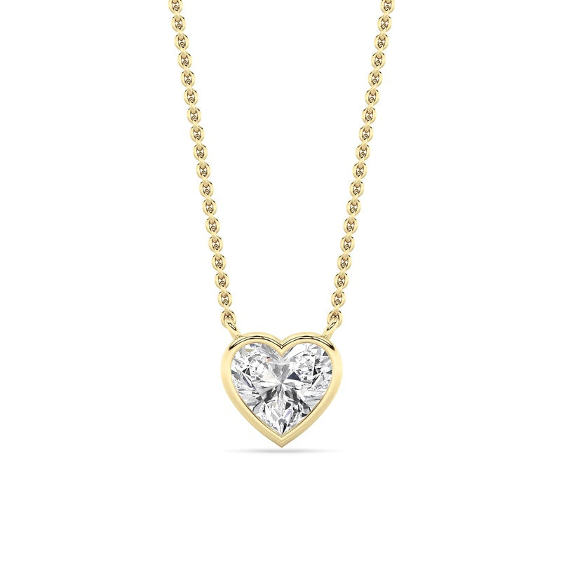 1CTW Heart Shape Lab Grown Diamond (F/VS ) Pendant Necklace in 14K Gold