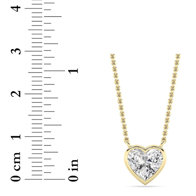 1CTW Heart Shape Lab Grown Diamond (F/VS ) Pendant Necklace in 14K Gold
