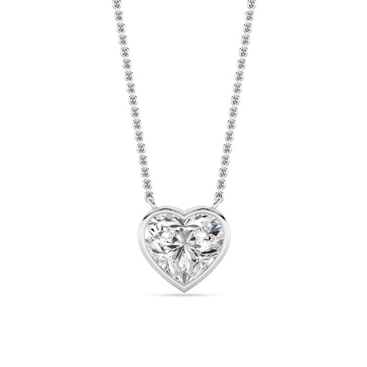 2CTW Heart Shape Lab Grown Diamond (F/VS ) Pendant Necklace in 14K Gold