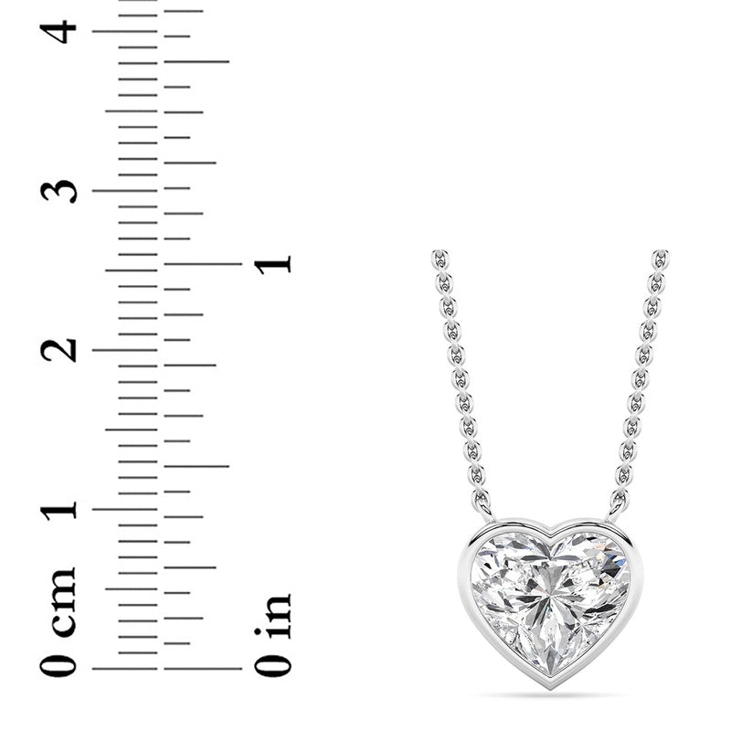 2CTW Heart Shape Lab Grown Diamond (F/VS ) Pendant Necklace in 14K Gold