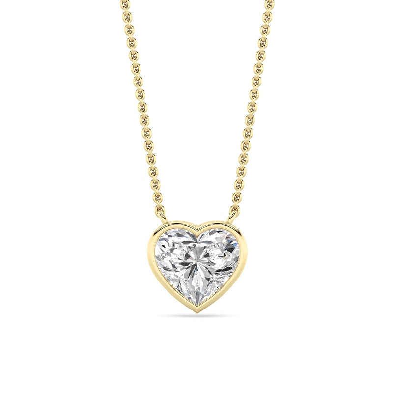 2CTW Heart Shape Lab Grown Diamond (F/VS ) Pendant Necklace in 14K Gold