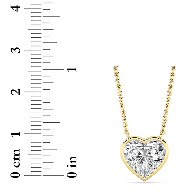2CTW Heart Shape Lab Grown Diamond (F/VS ) Pendant Necklace in 14K Gold