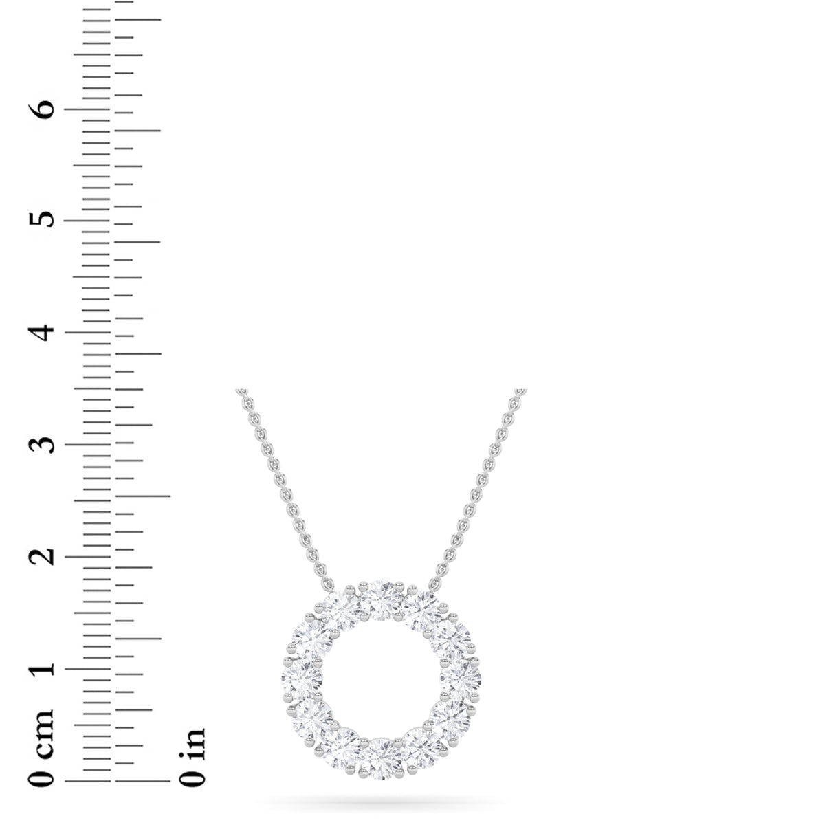 2 ct tw IGI Certified Round Lab-Grown Diamond Circle Pendant in 14K Solid Gold - White
