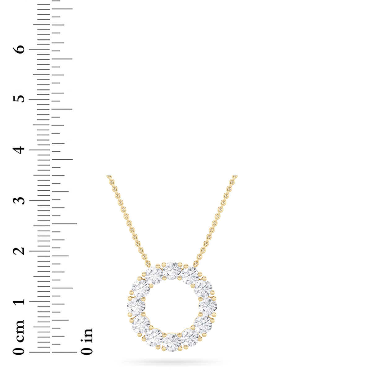 2 ct tw IGI Certified Round Lab-Grown Diamond Circle Pendant in 14K Solid Gold - Yellow