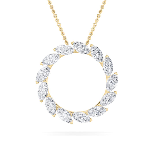 2 ct tw IGI Certified Marquise Lab-Grown Diamond Circle Necklace No. 2 in 14K Solid Gold - Yellow
