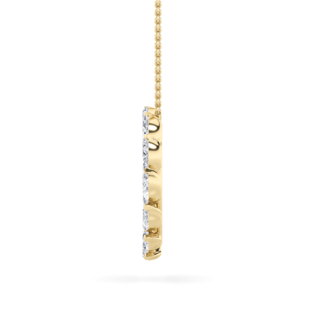 2 ct tw IGI Certified Marquise Lab-Grown Diamond Circle Necklace No. 2 in 14K Solid Gold - Yellow