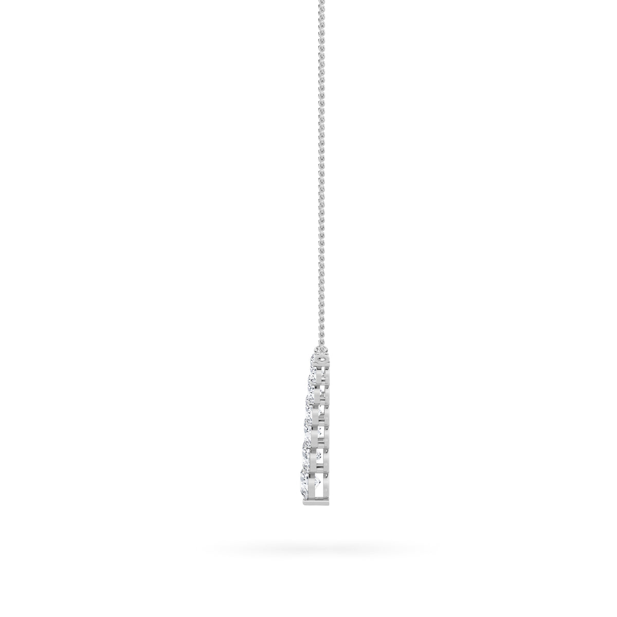 5 ct tw IGI Certified Round Lab-Grown Diamond Graduated V Necklace in 14K Solid Gold - White