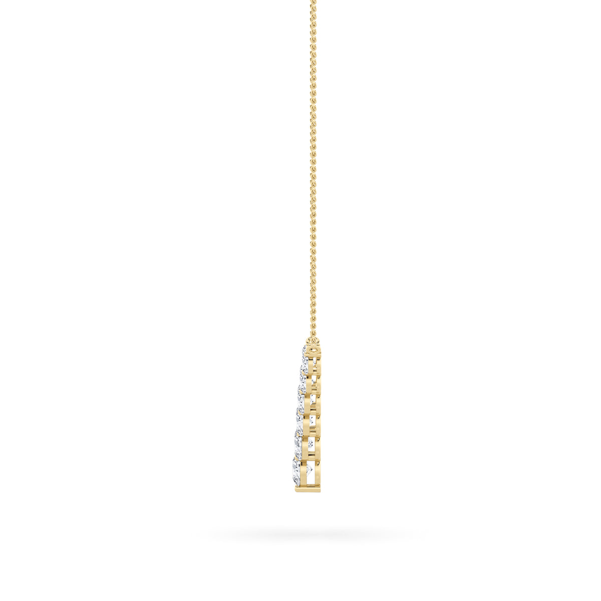 5 ct tw IGI Certified Round Lab-Grown Diamond Graduated V Necklace in 14K Solid Gold - Yellow