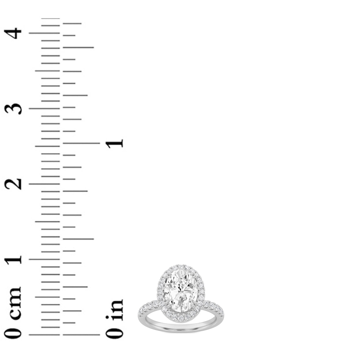 3 ct tw IGI Certified Oval Lab-Grown Diamond Halo Accented Engagement Ring in 14K Solid Gold - White